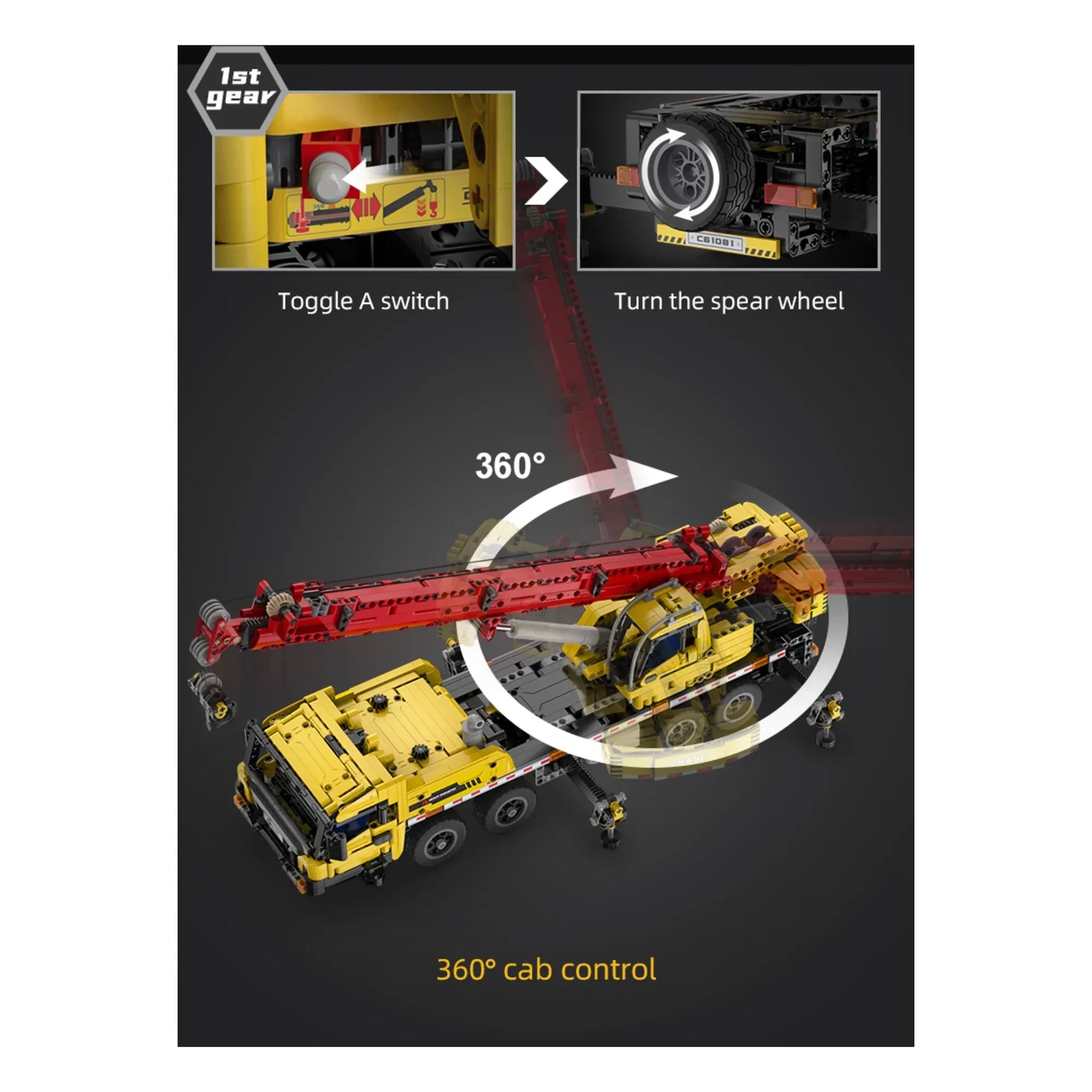 Cada - Construction kit Multi-purpose crane truck - 1,831 parts