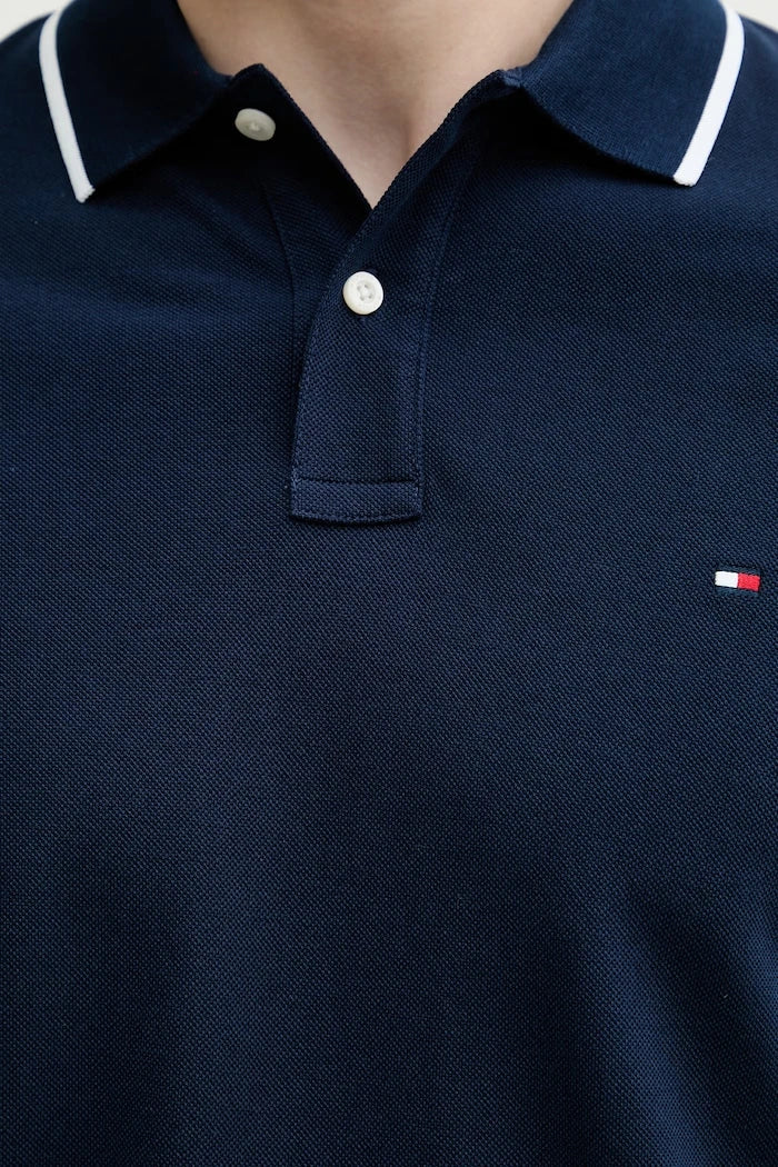 Tommy Hilfiger тениска с яка мъжка от памук