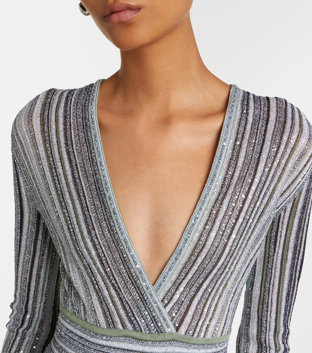 Missoni - Striped lamé maxi dress