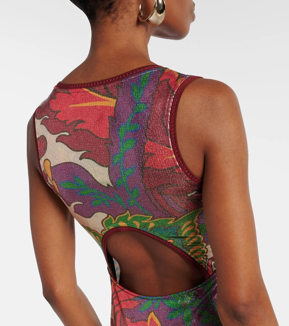 Etro - Printed satin maxi dress
