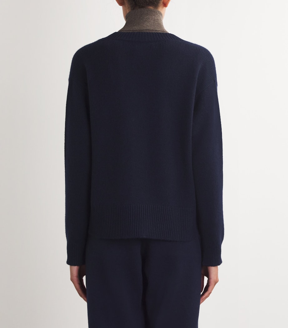 Navy Cashmere Boxy Cardigan