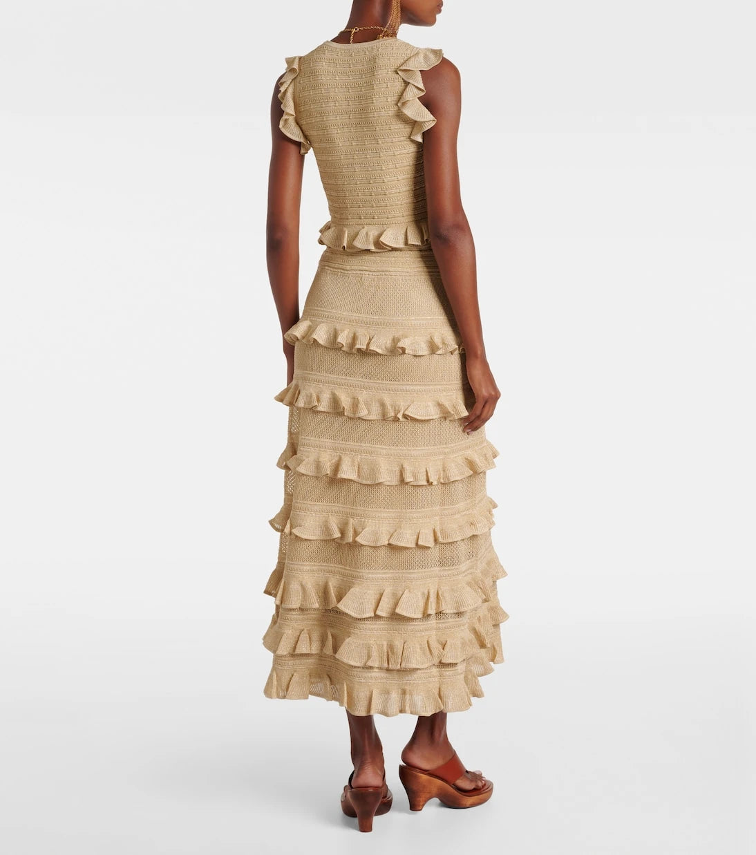 Zimmermann - Hypnotic tiered lamé maxi skirt
