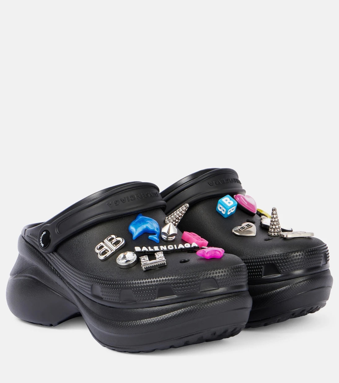Balenciaga - x Crocs بغال بلاتفورم مزخرفة