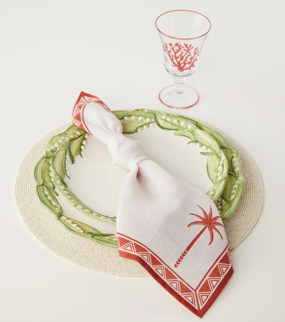 Les-Ottomans - Lobster set of 2 beaded sequined placemats