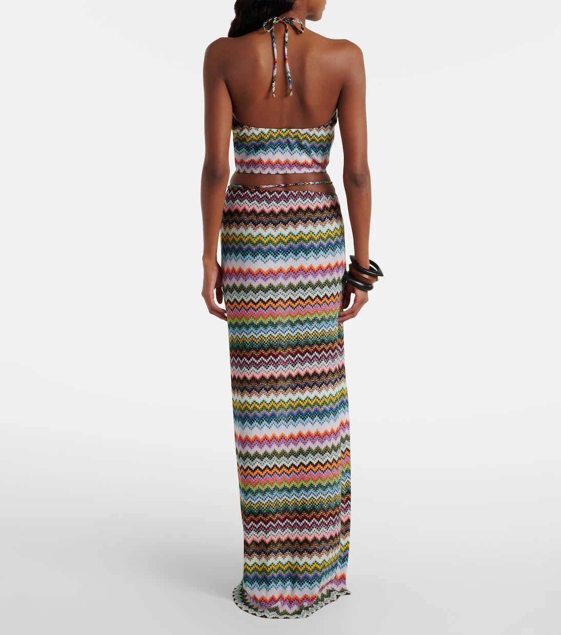 Missoni - تنورة بنمط متعرج لامعة ملفوفة