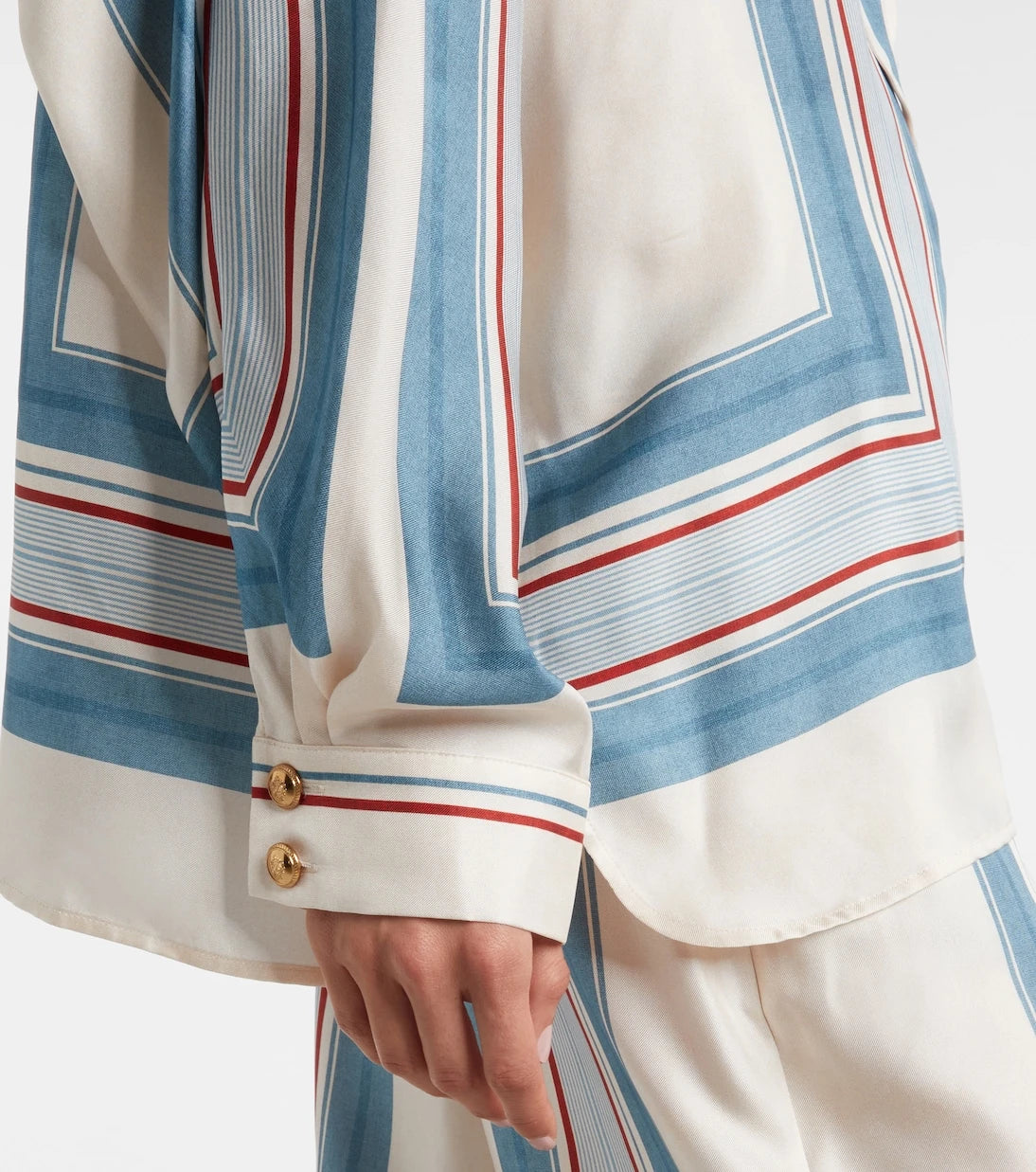 Zimmermann - Striped scarf-detail silk shirt