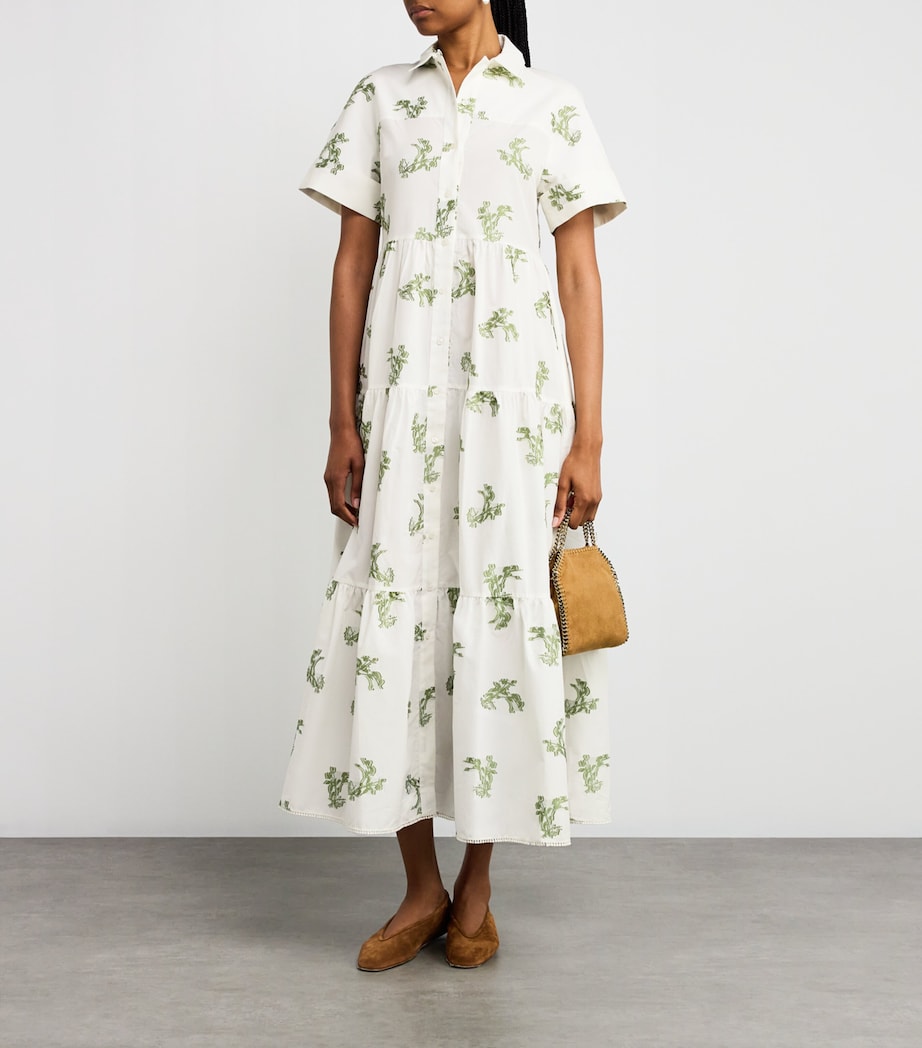 Erdem Multi Embroidered Maxi Shirt Dress
