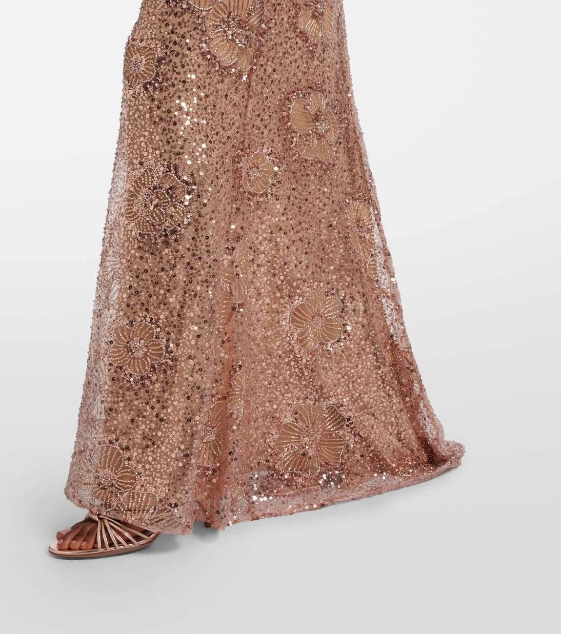 Elie Saab - Belted sequined silk-blend gown