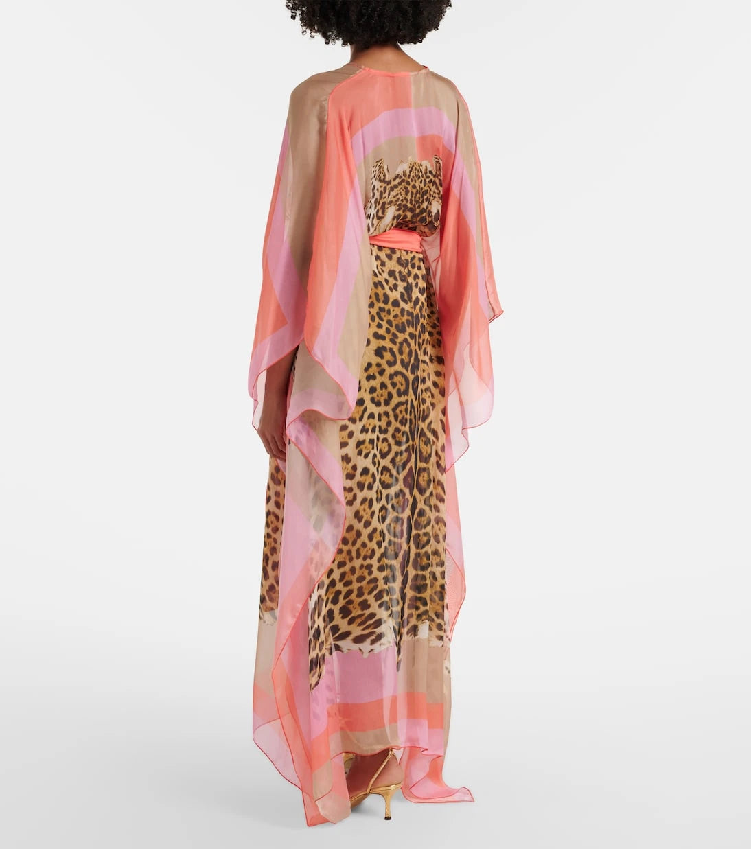 Roberto Cavalli - Printed belted silk kaftan