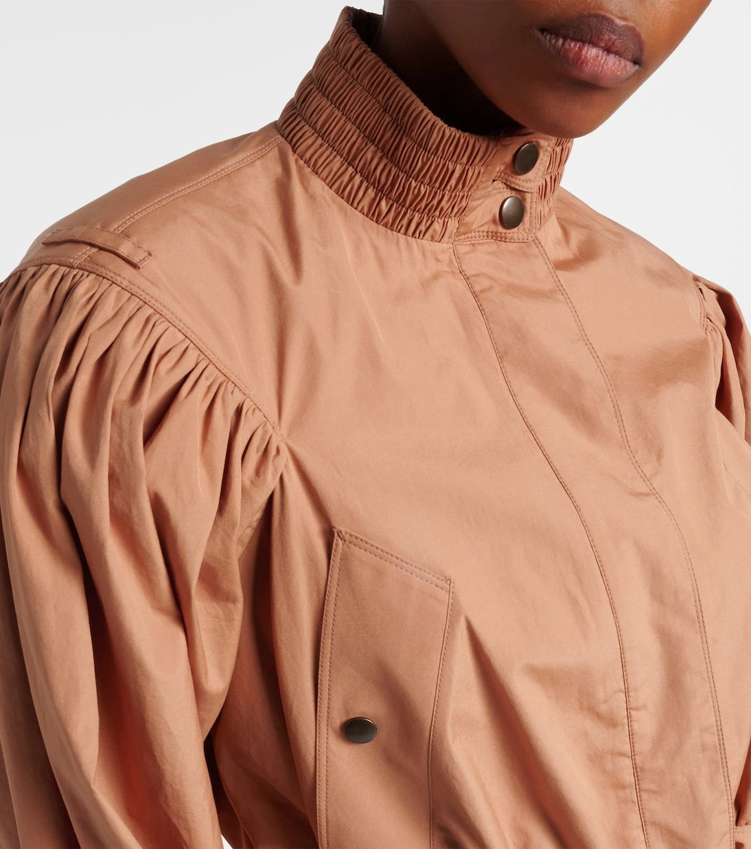 Chloé - Gathered belted cotton poplin jacket