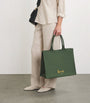Green Large Cotton Logo Tote Bag