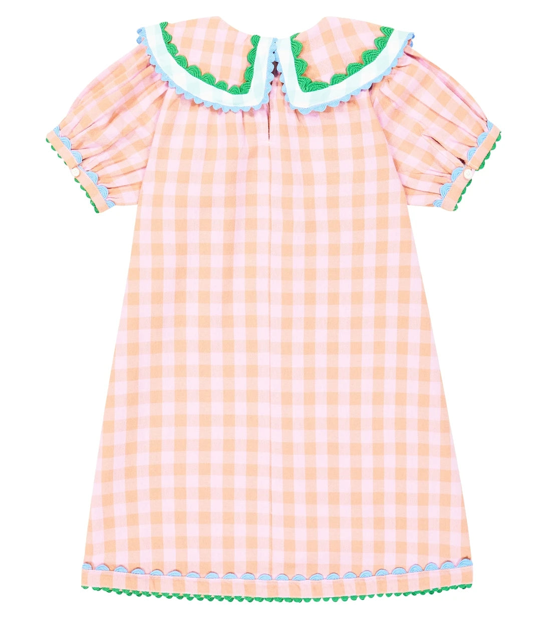 Stella McCartney Kids - Checked embroidered cotton dress
