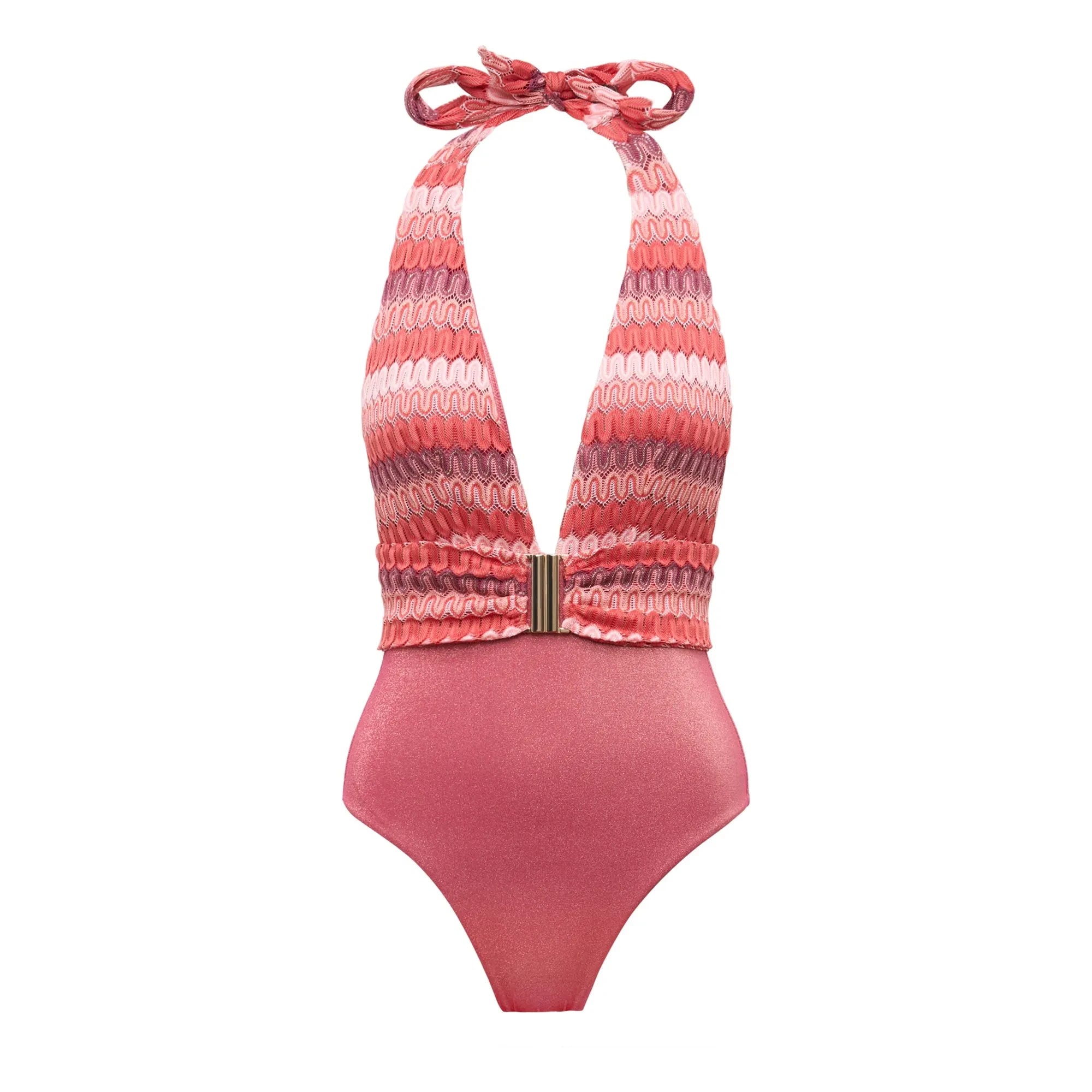 Lison Paris - Sunset Crochet 1-Piece Swimsuit | Coral