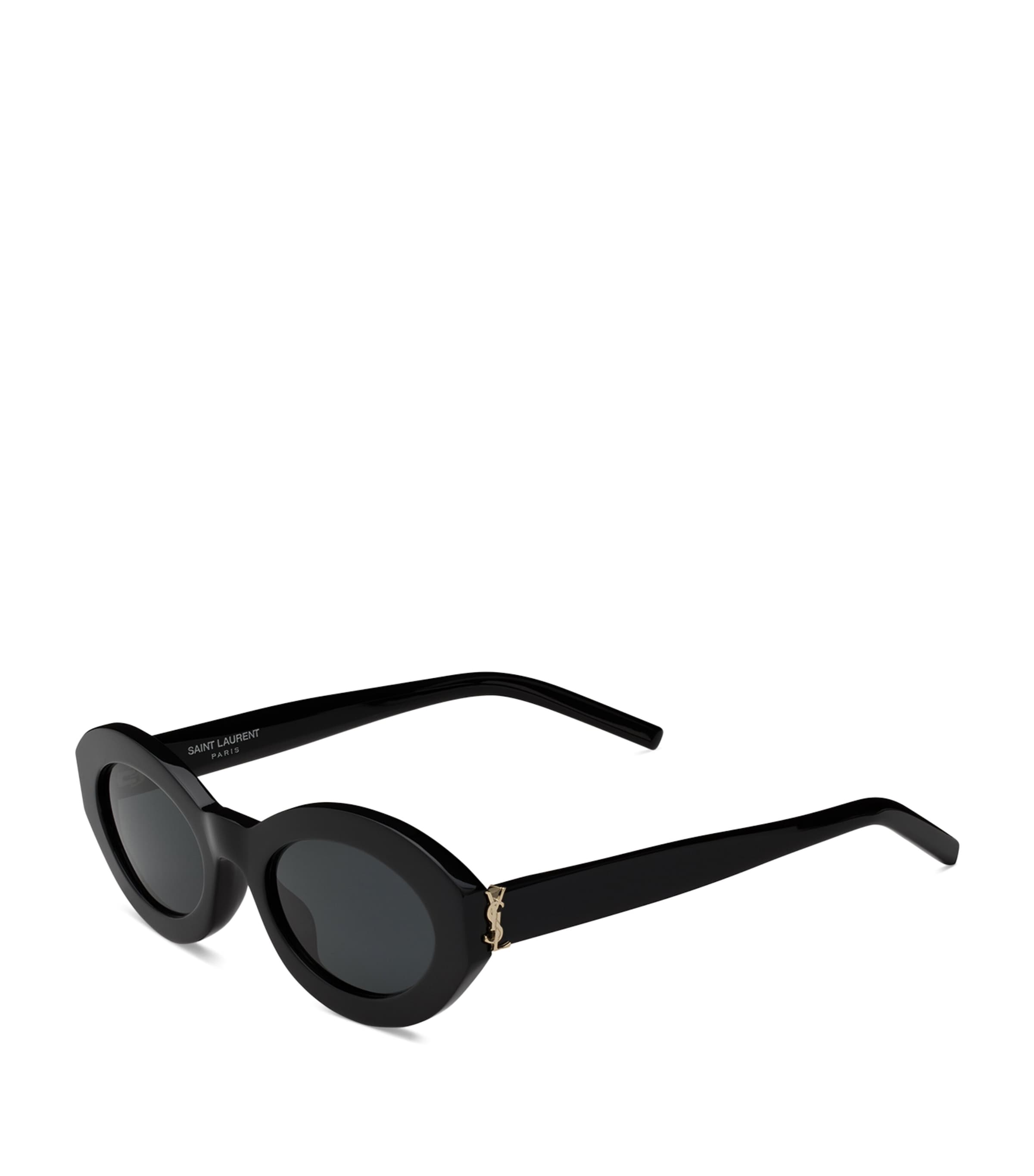 Saint Laurent Black Cassandre Oval Sunglasses