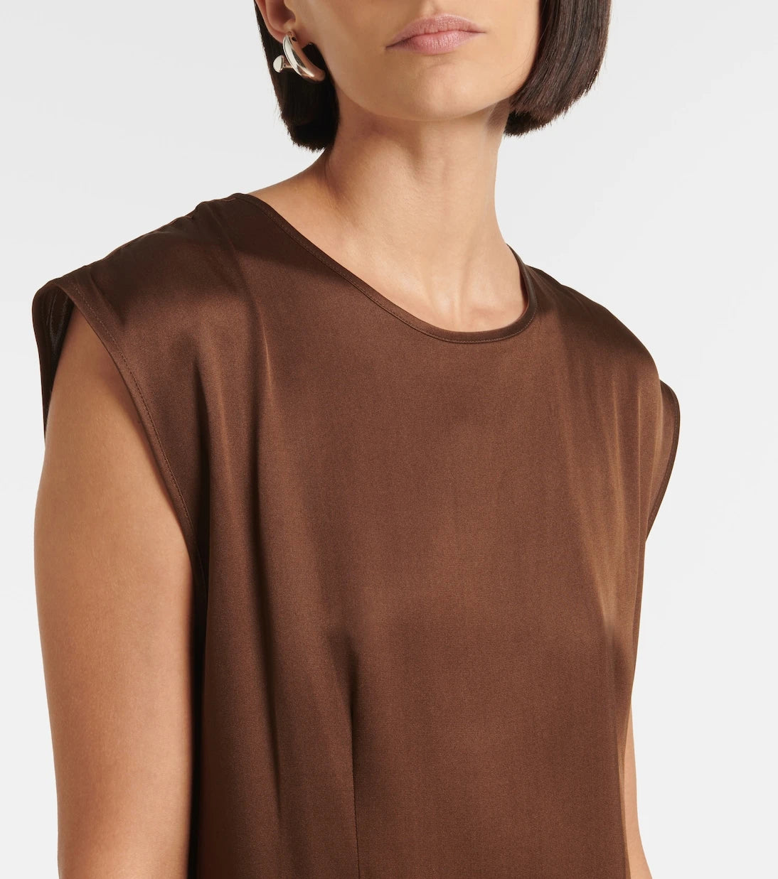 Asceno - Rose silk satin maxi dress