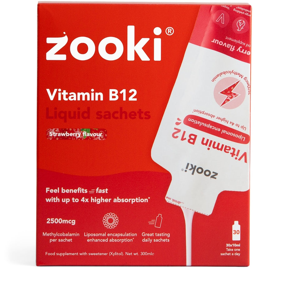 YourZooki Liposomal Vitamin B12 2500mcg Liquid Sachets (Pack of 30)