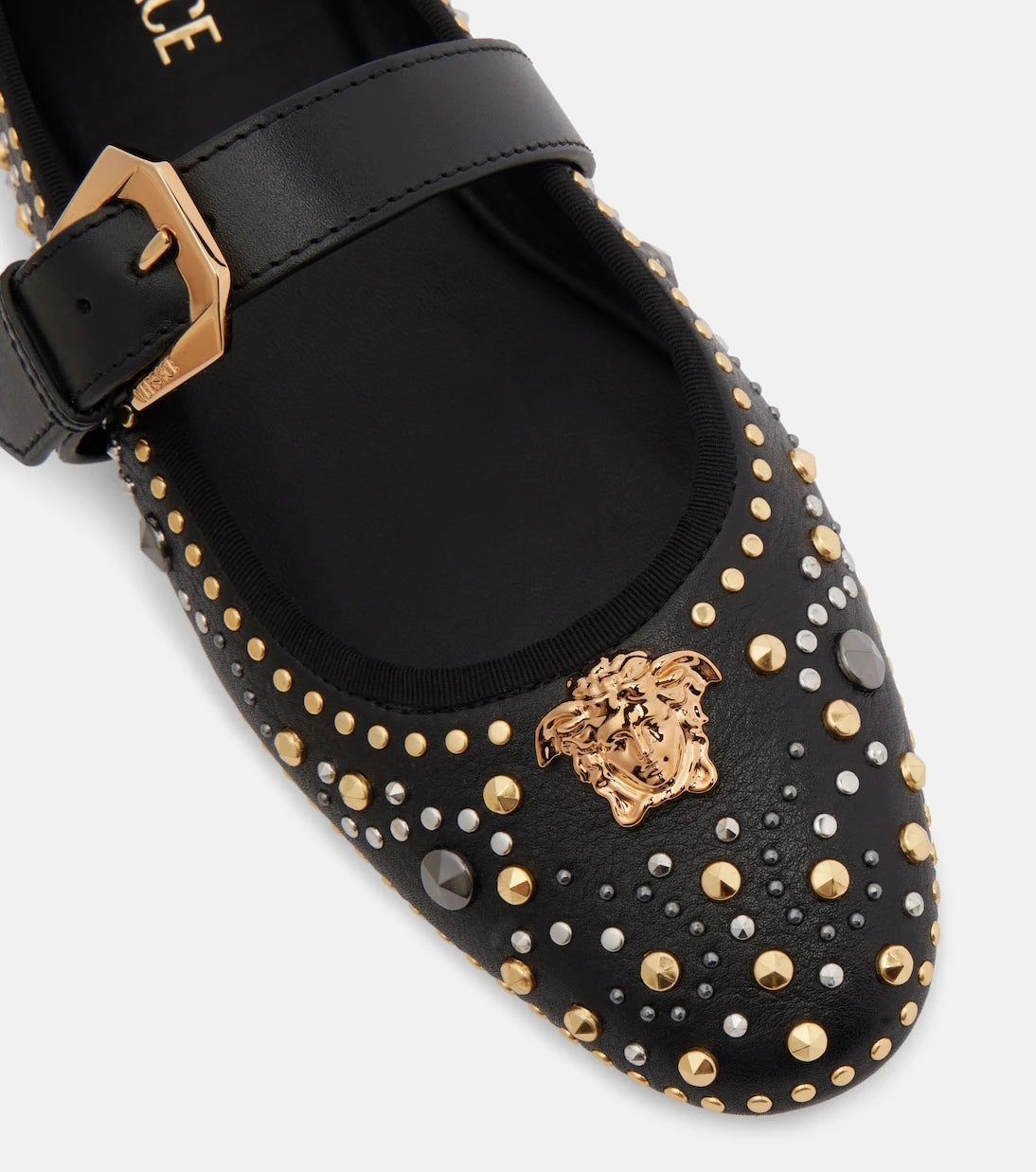 Versace - La Medusa leather Mary Jane flats