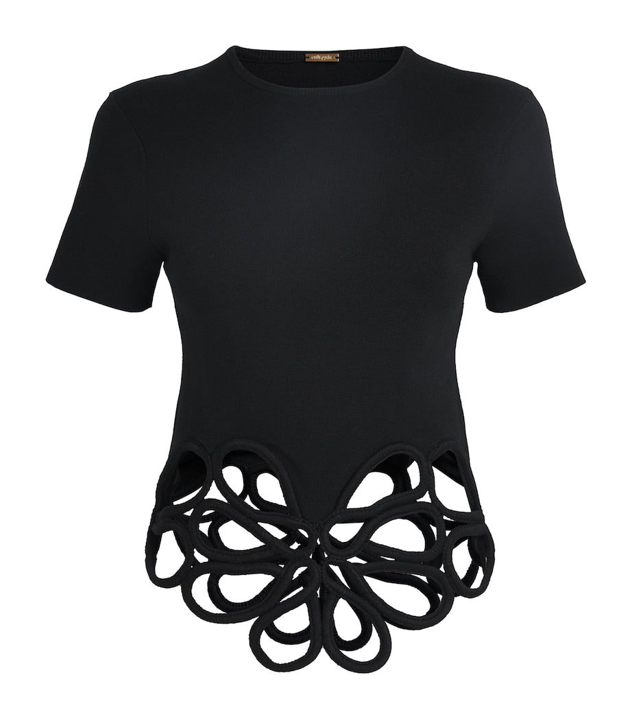 Knitted Eres Crop Top BLACK