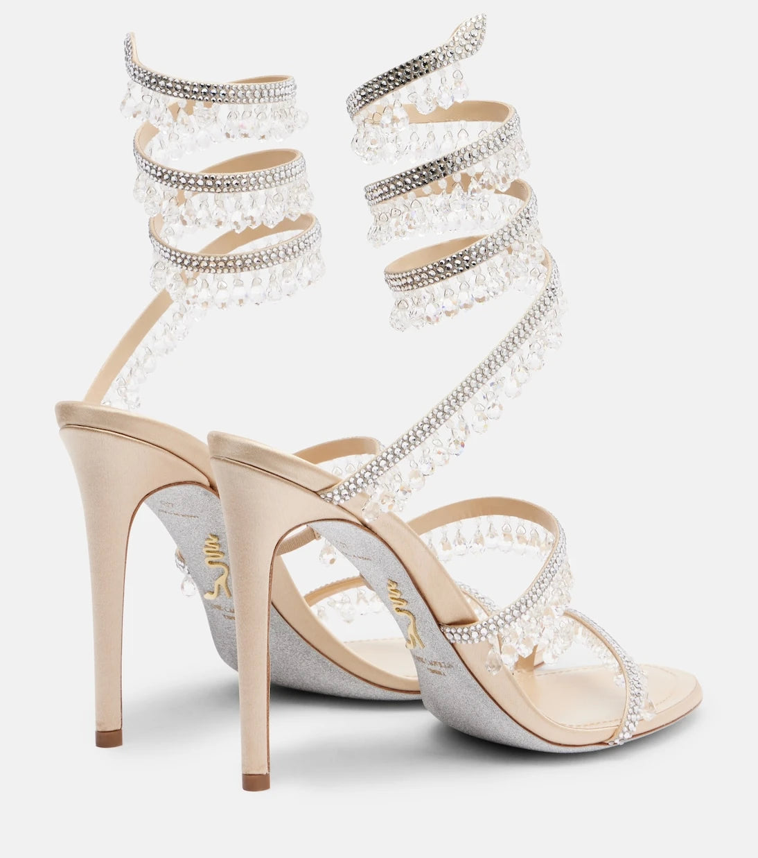 Rene Caovilla - Chandelier embellished satin sandals
