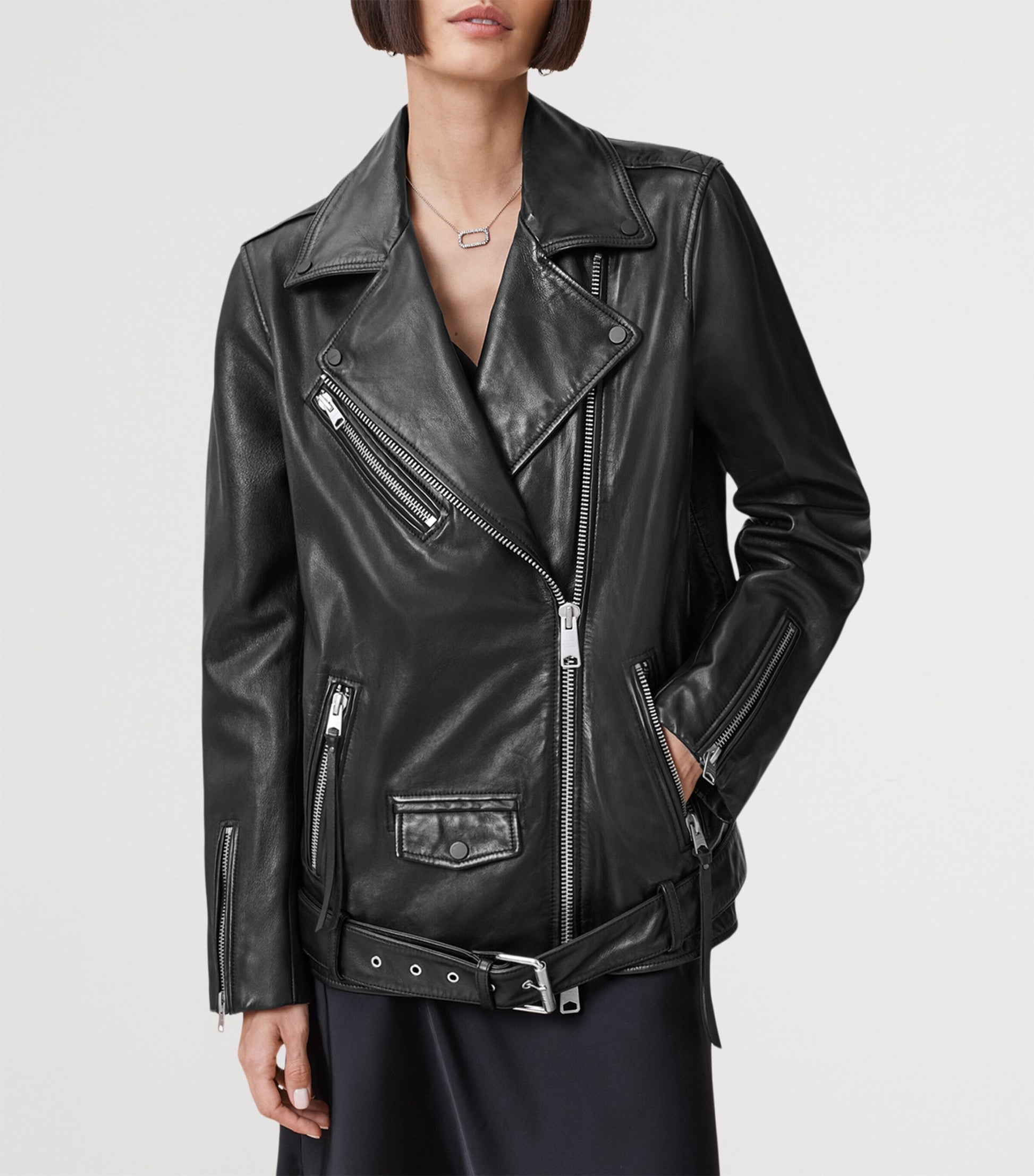 Black Leather Billie Biker Jacket