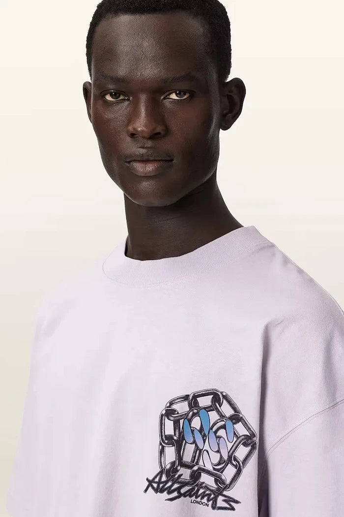 AllSaints тениска basic мъжка с добавен лен AFFIX