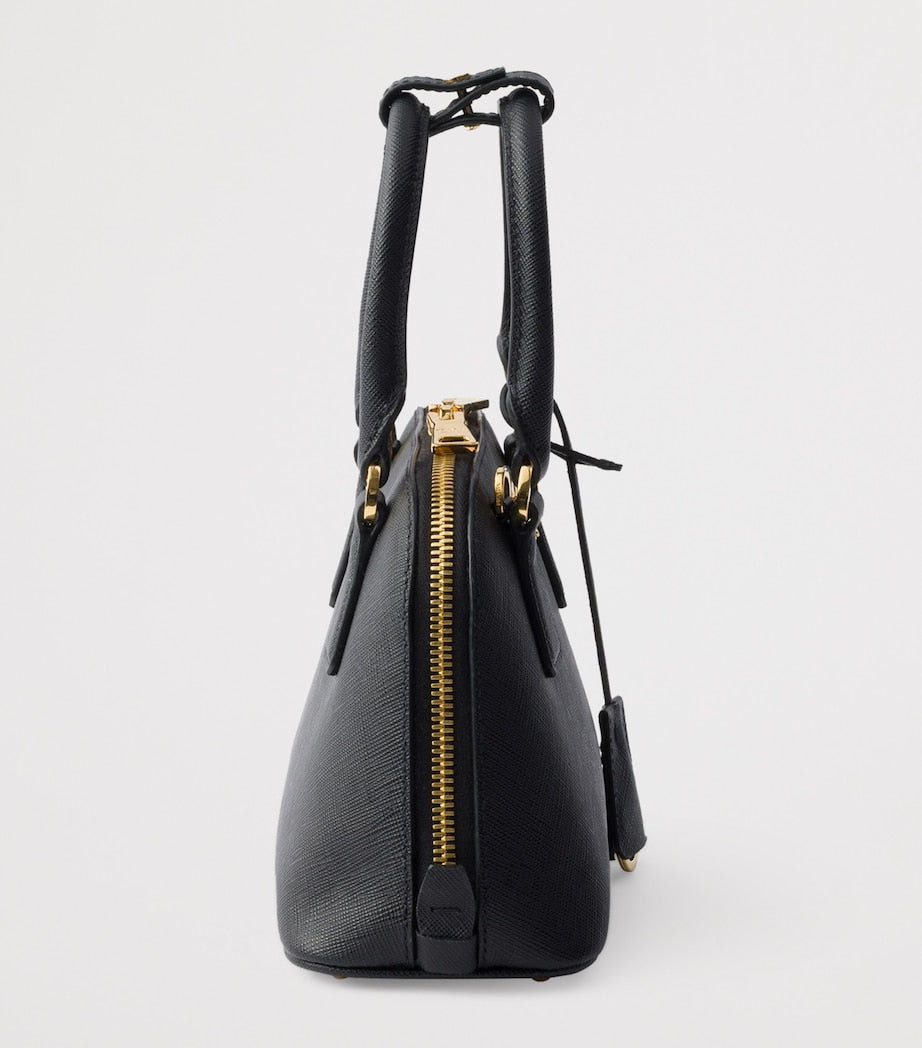 Prada Black Mini Leather Promenade Top-Handle Bag