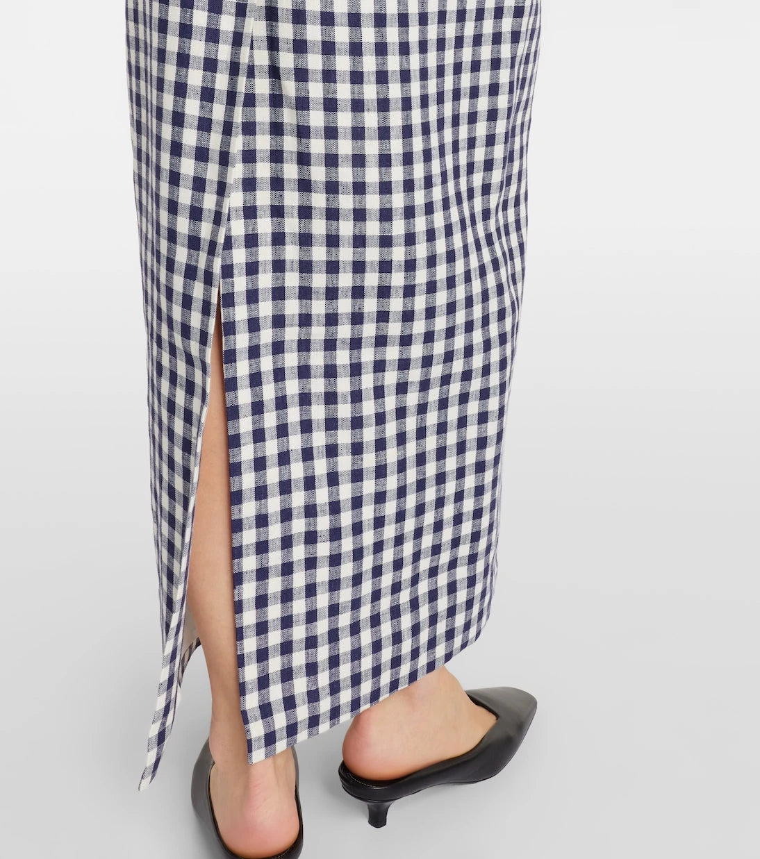 Posse - Romeo gingham strapless linen maxi dress