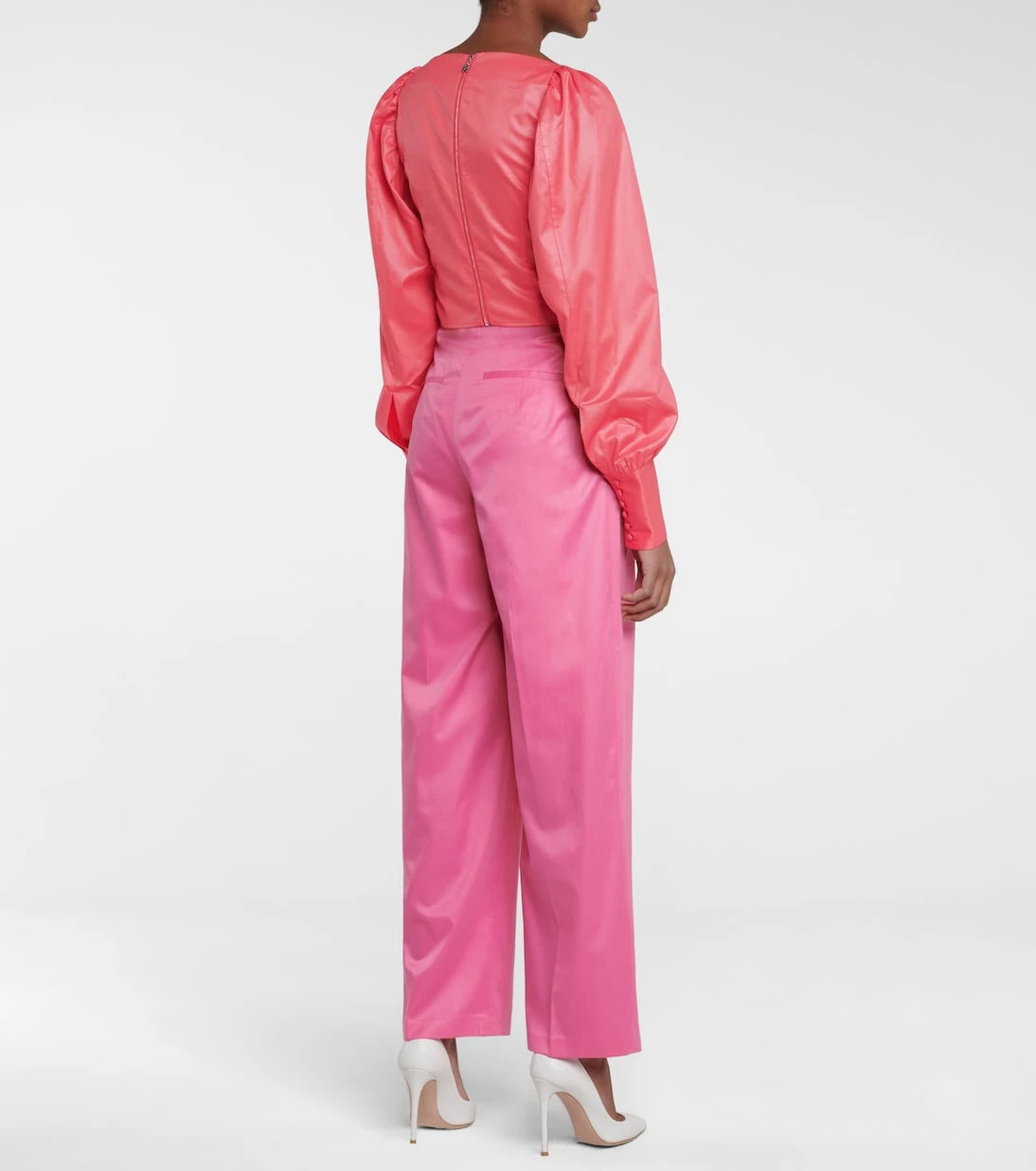 Rotate - Joni cropped taffeta top