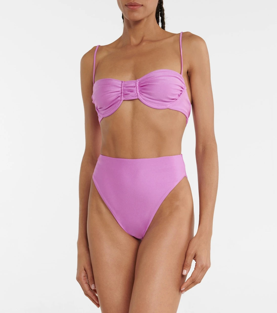 Jade Swim - سراويل سباحة سفلية بيكيني إنكلاين بخصر عالٍ