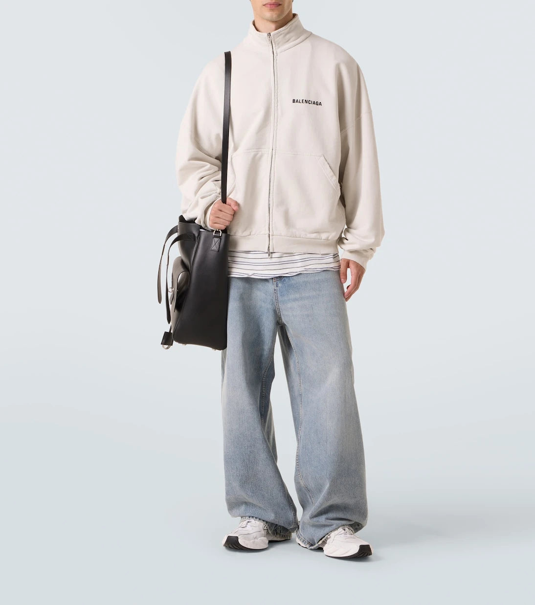 Balenciaga - سترة رياضية من القطن جيرسي بشعار الماركة