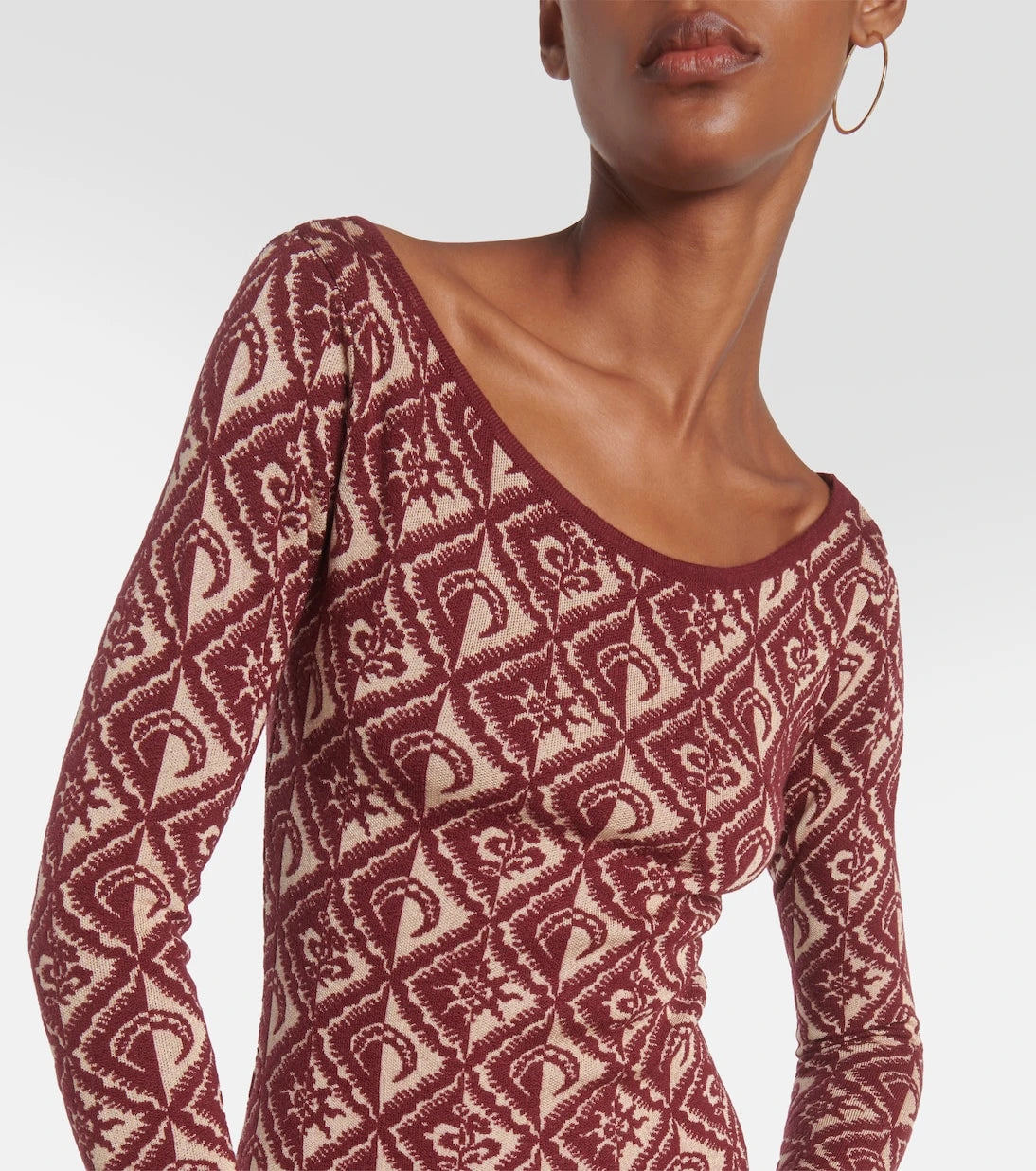 Marine Serre - Moon Diamant jacquard wool-blend minidress