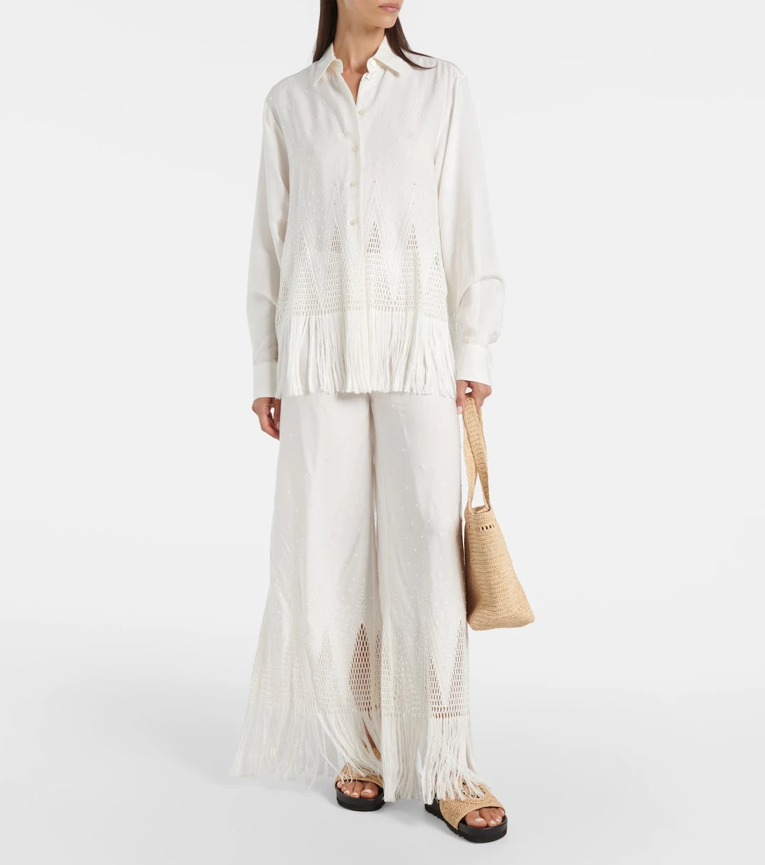 Stella McCartney - Elyse logo raffia slides
