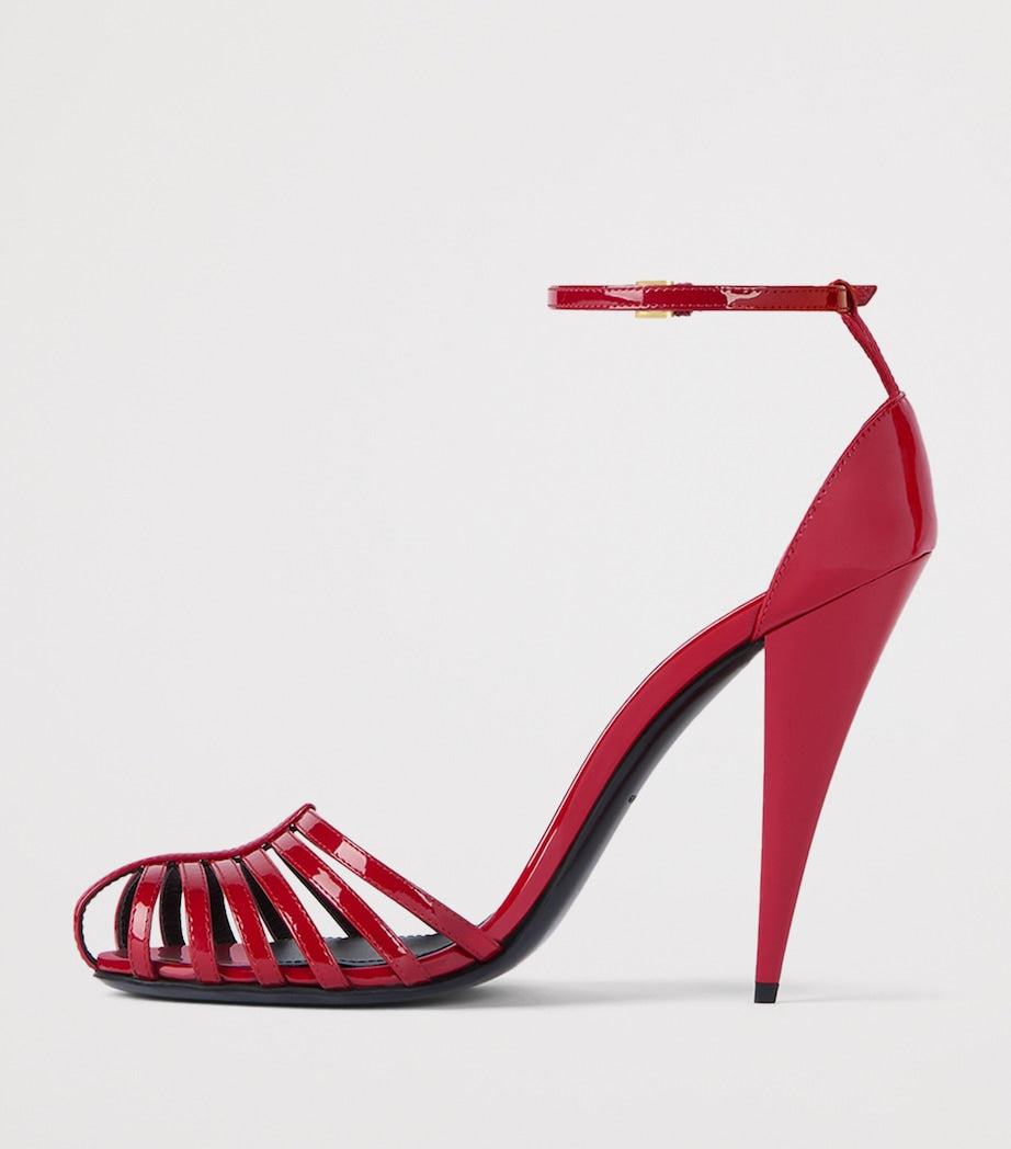 Givenchy Patent Leather Caged Heeled Sandals 95