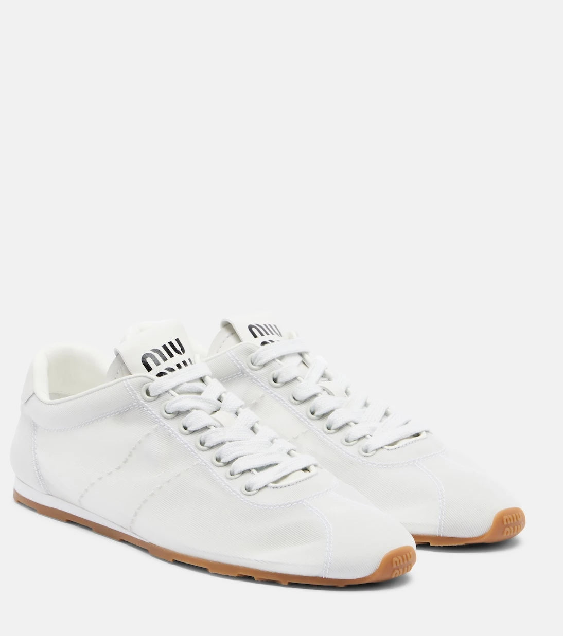 Miu Miu - Plume leather-trimmed sneakers