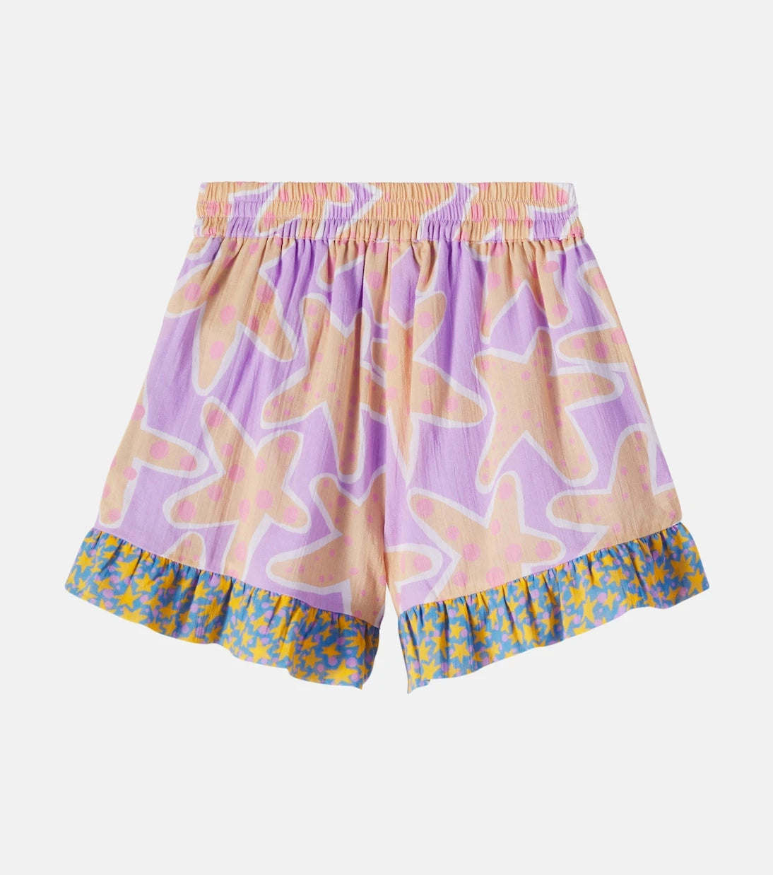 Stella McCartney Kids - شورت قطني مكشكش ومطبوع