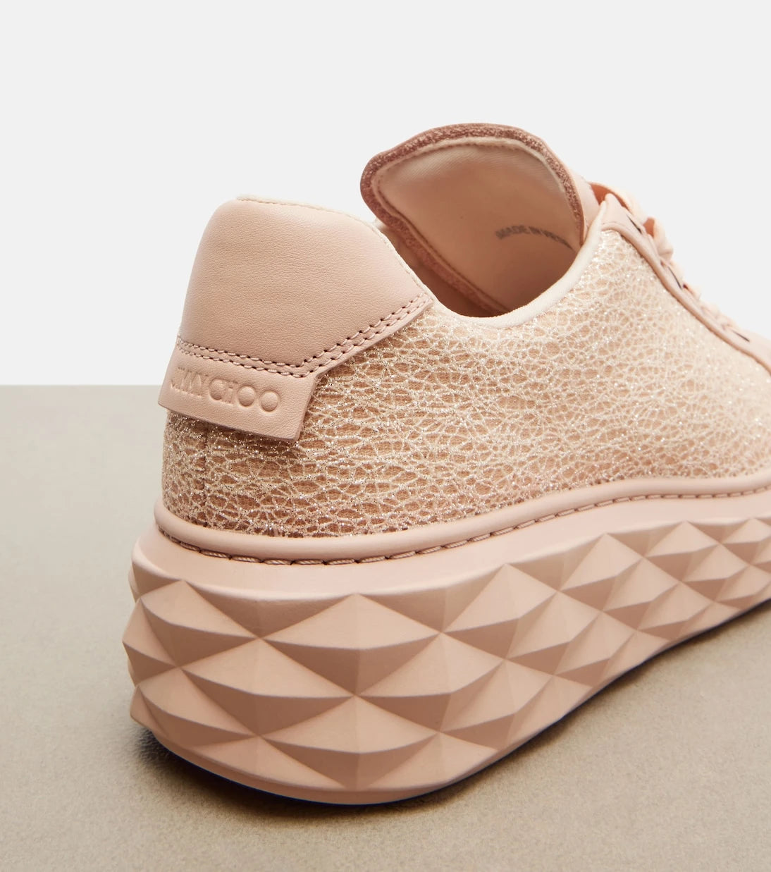 Jimmy Choo - Diamond Light Maxi glitter leather sneakers