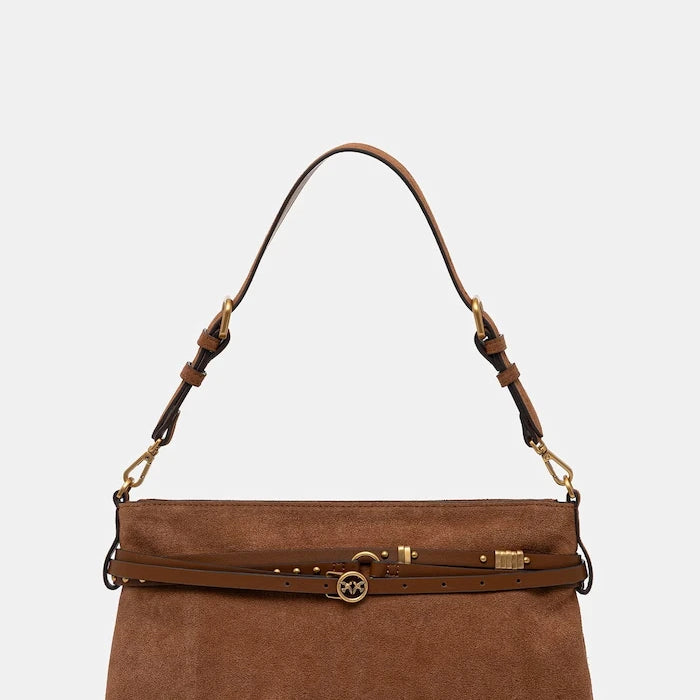 Pinko чанта crossbody дамска от велур
