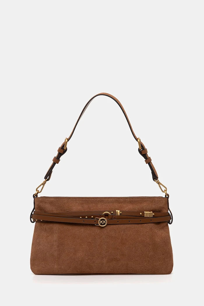 Pinko kadın süet crossbody çanta