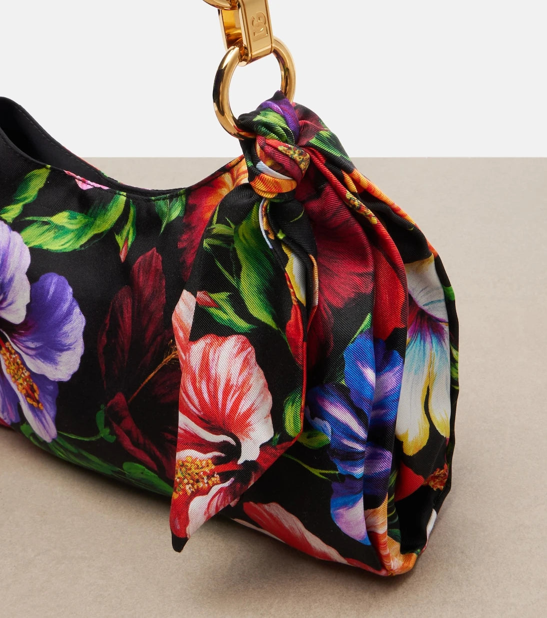 Dolce&Gabbana - Small floral satin shoulder bag