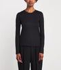 Joseph Black Cotton-Silk Long-Sleeve T-Shirt
