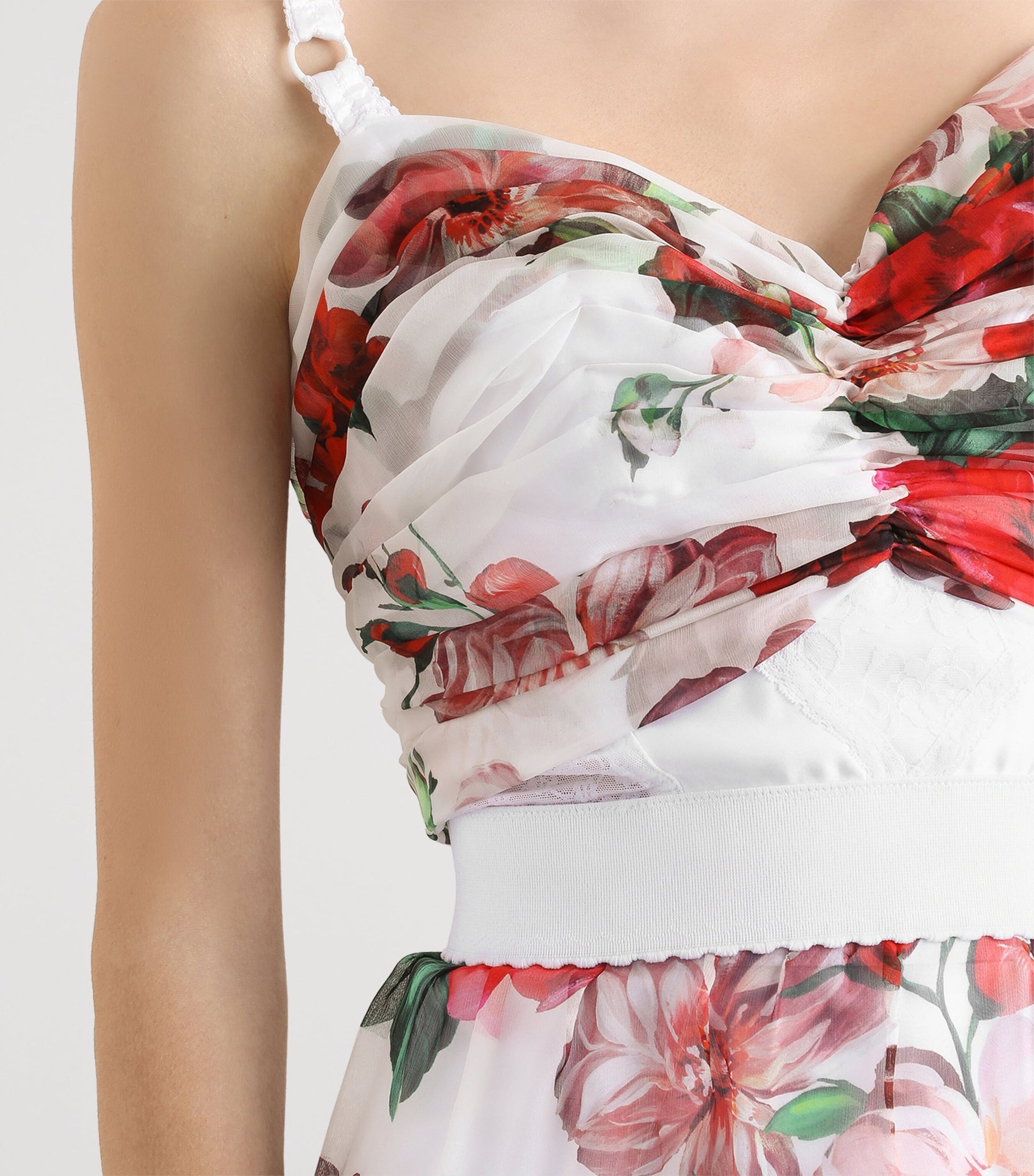 Dolce & Gabbana Multi Rose Print Corset Top