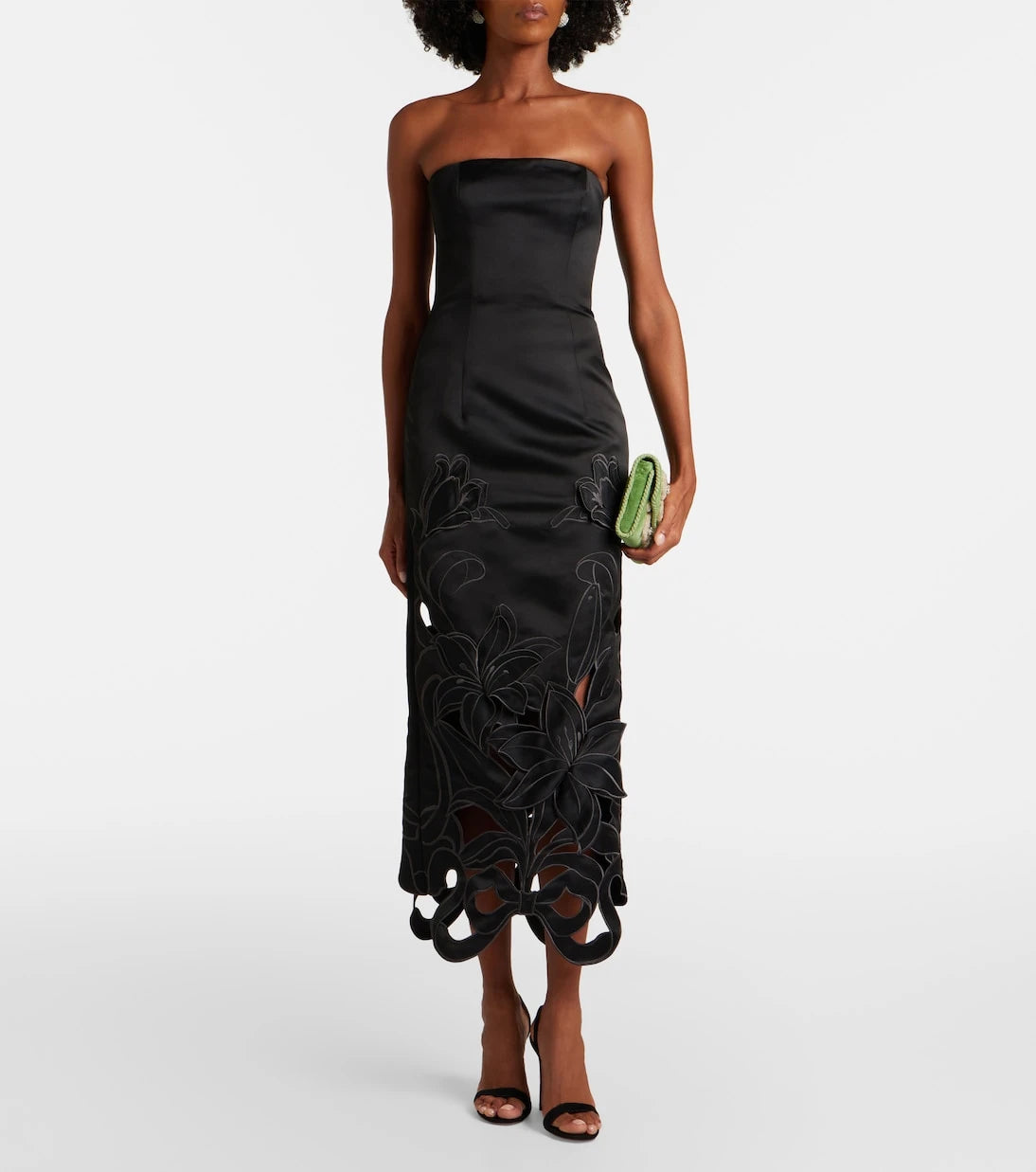 Leo Lin - Rayna floral-appliqué bustier gown