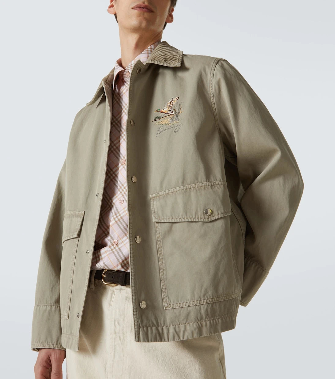 Burberry - جاكيت فيلد من قطن التويل المطرز