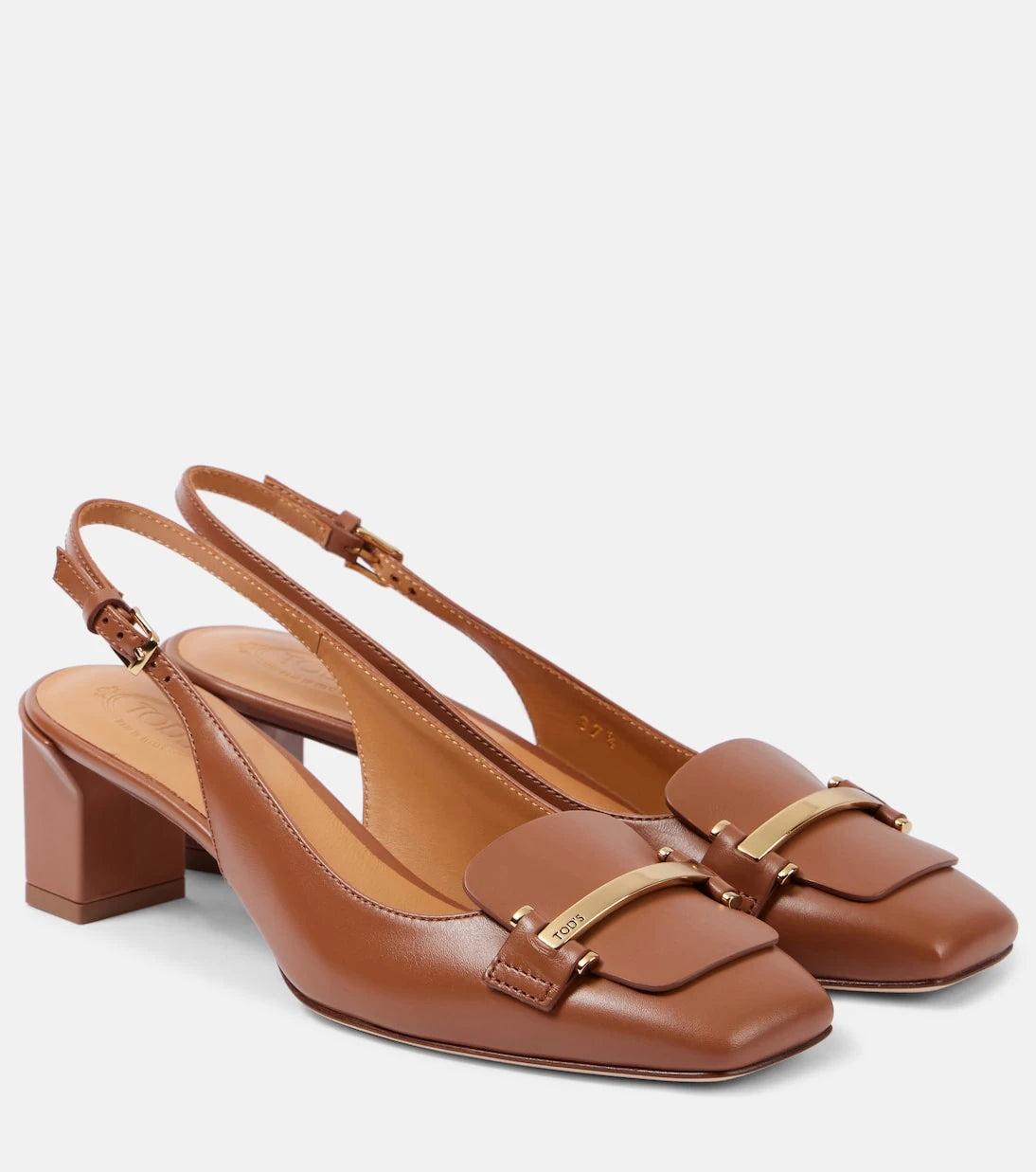 Tod's - 50 leather slingback pumps