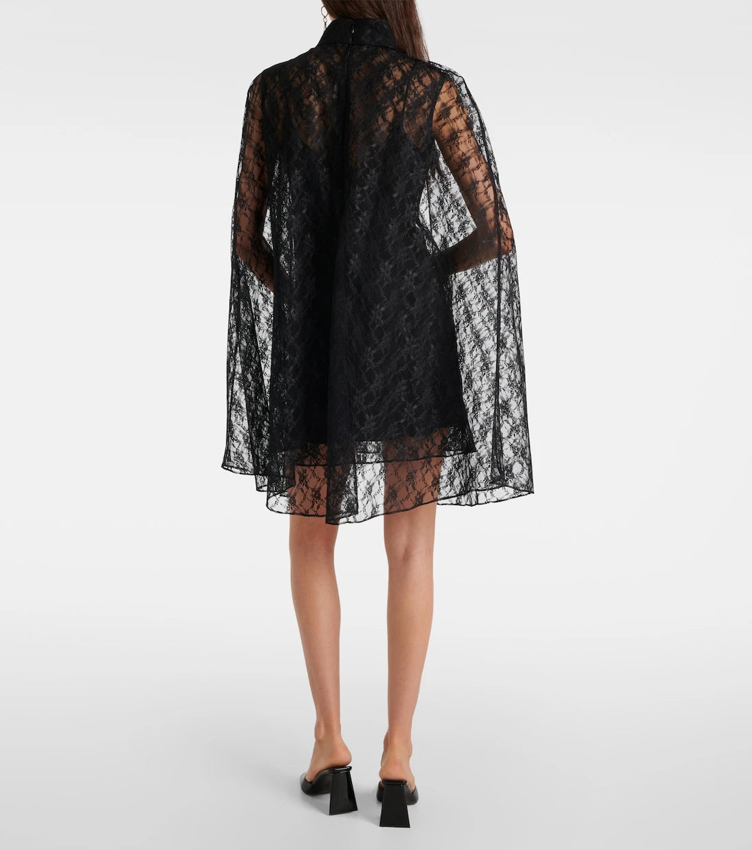 Rodarte - Caped floral lace minidress