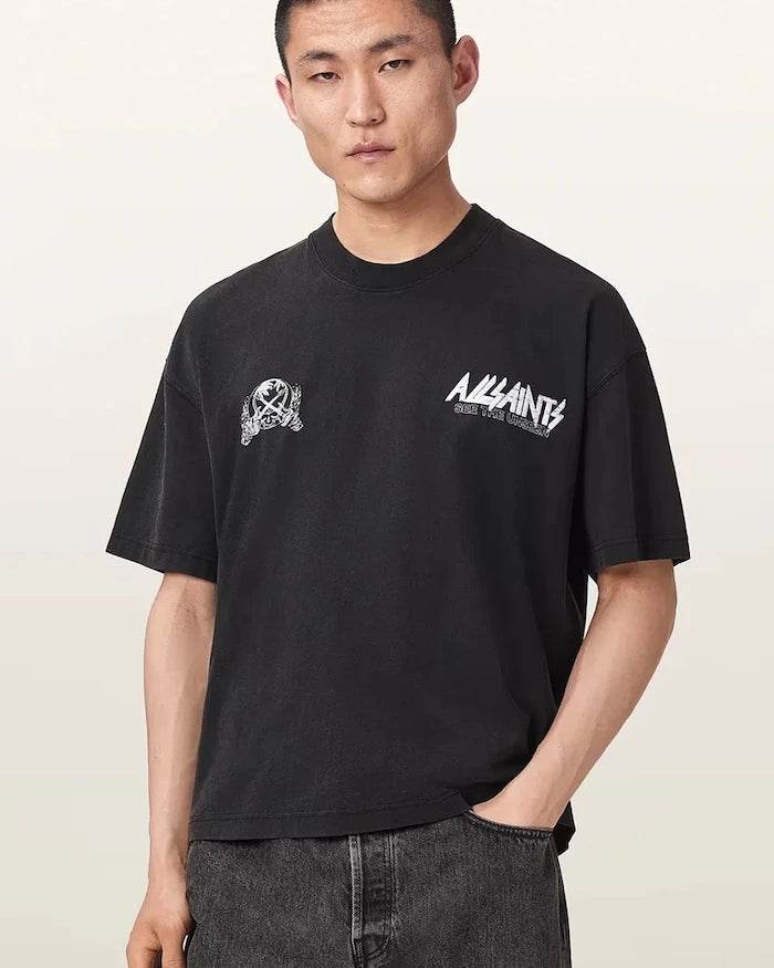 AllSaints erkek pamuklu tişört CHROMIUM