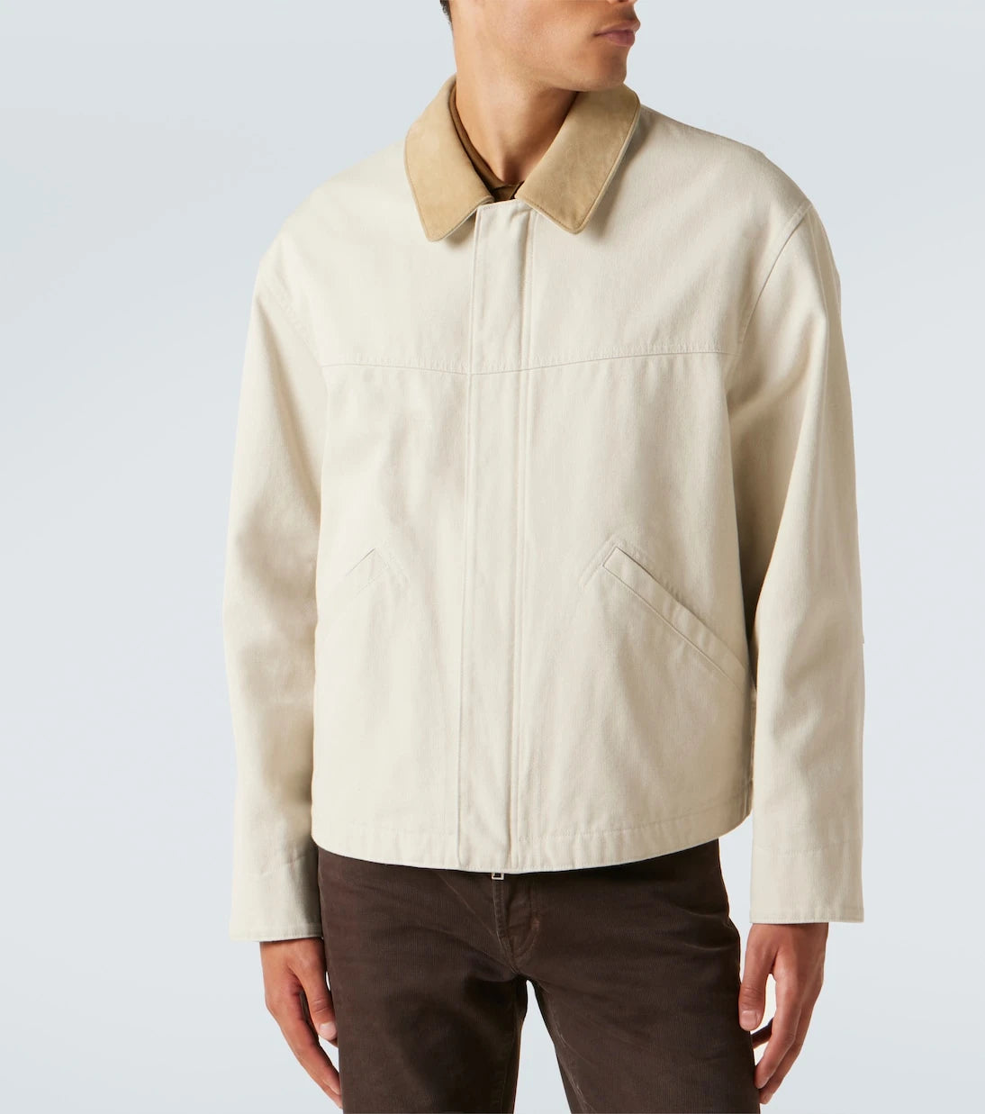 Tom Ford - Suede-trimmed cotton canvas jacket