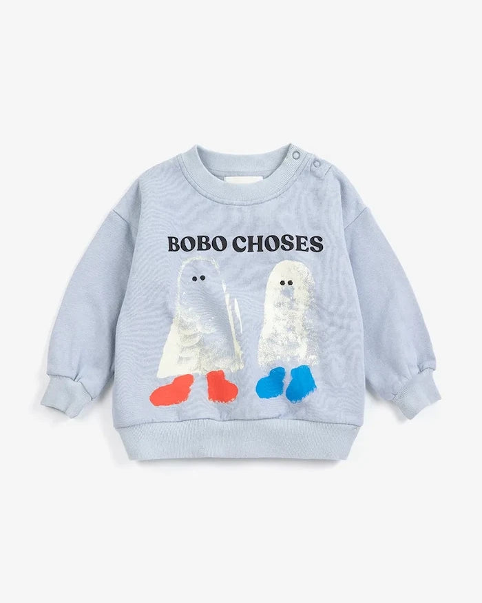 Bobo Choses Çocuklar için Pamuklu Oversize Sweatshirt Booty Ghosts