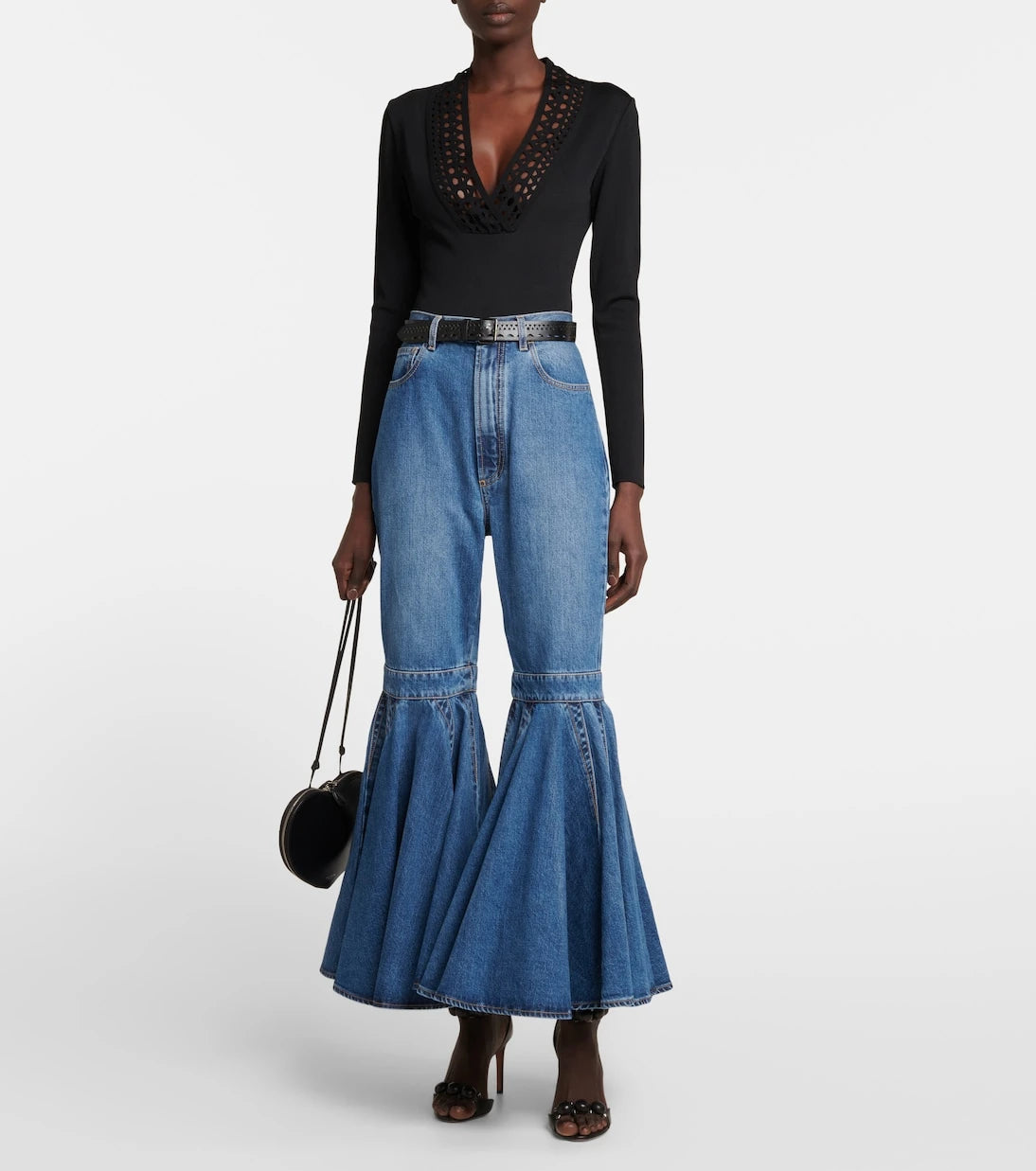 Alaïa - Cutout V-neck bodysuit
