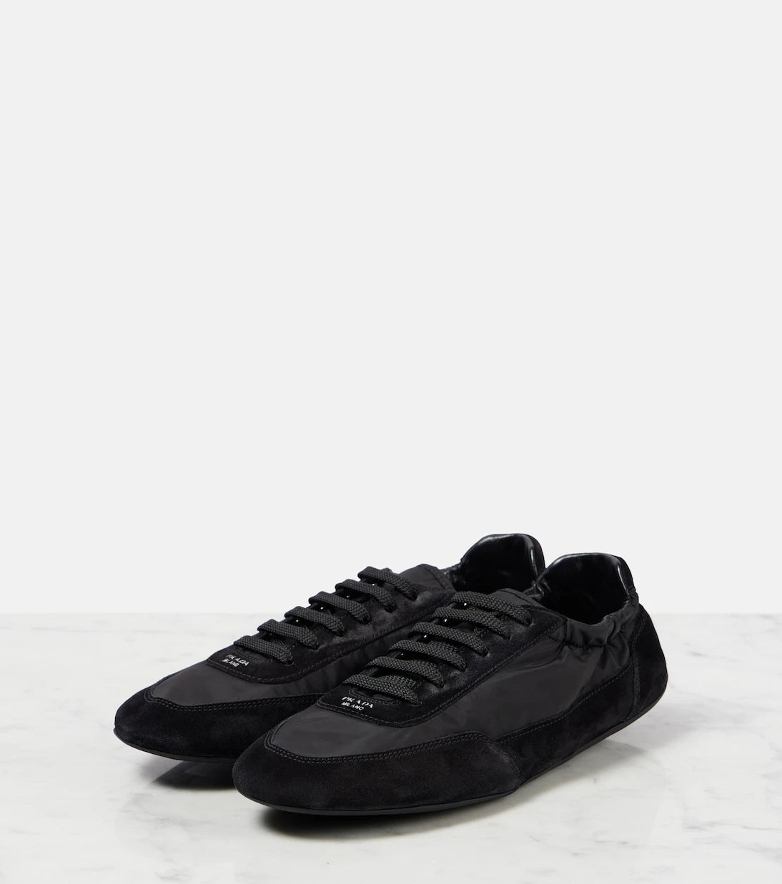 Prada - Collapse Re-Nylon suede-trimmed sneakers